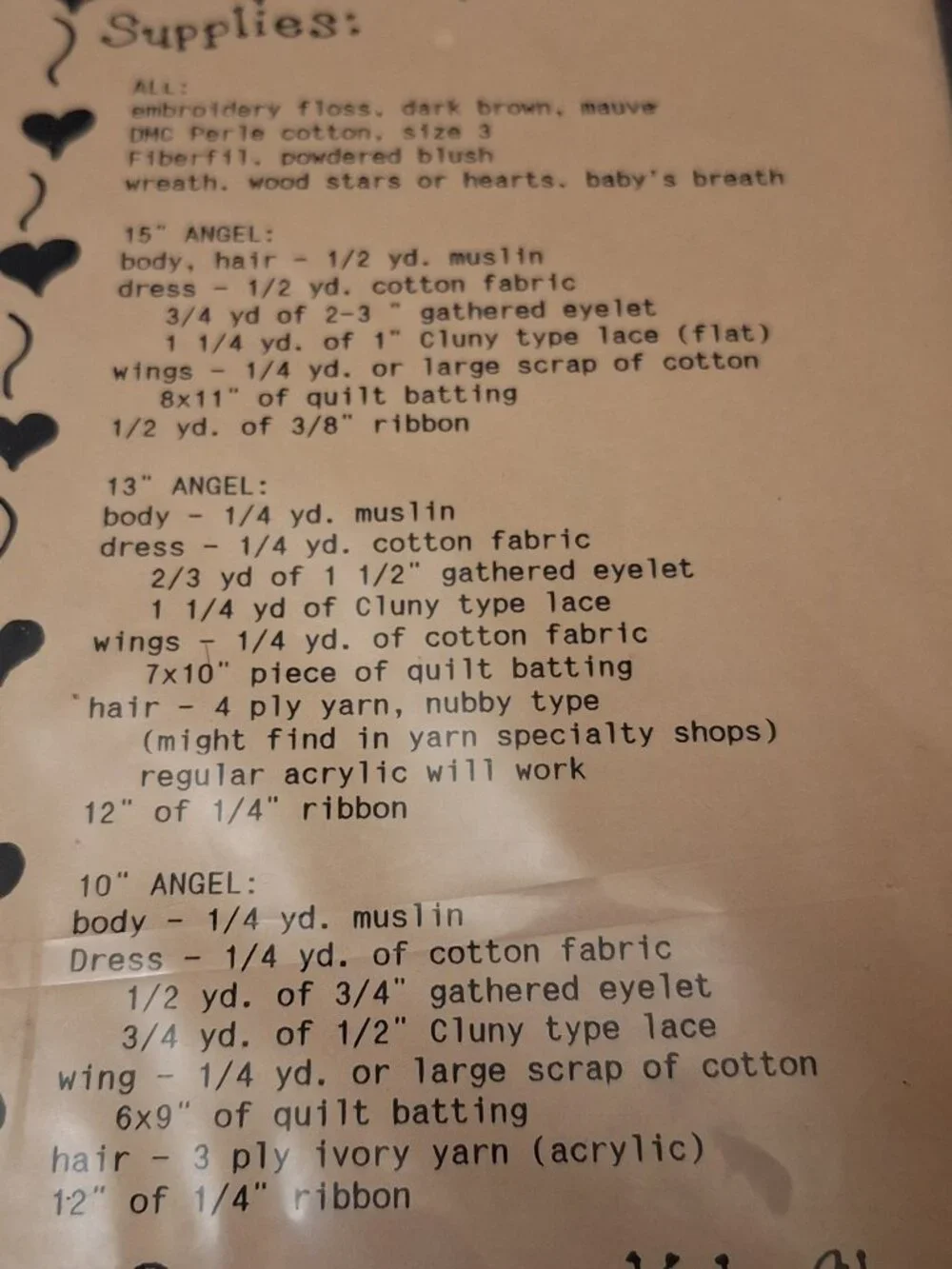 Vintage 1989 Hannah Heavenly Angel Pattern by Judy Sears